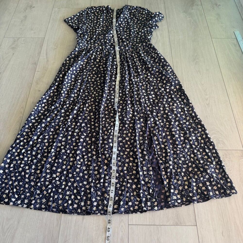 Madewell navy blue ditsy floral midi dress size xs - Picture 2 of 9